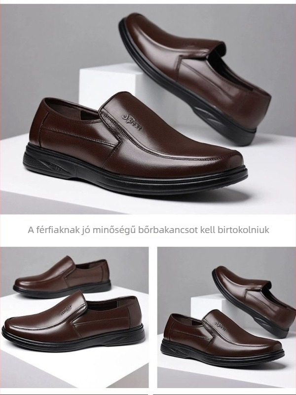 Férfi nubuk slip-on mokaszink TPU talppal, gyapjú belső talppal, csúszásmentes és meleg
