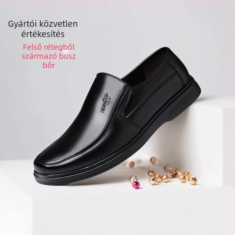 Férfi nubuk slip-on mokaszink TPU talppal, gyapjú belső talppal, csúszásmentes és meleg