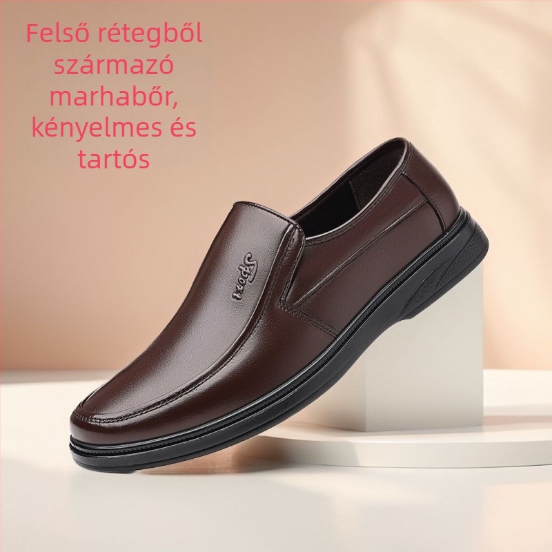 Férfi nubuk slip-on mokaszink TPU talppal, gyapjú belső talppal, csúszásmentes és meleg