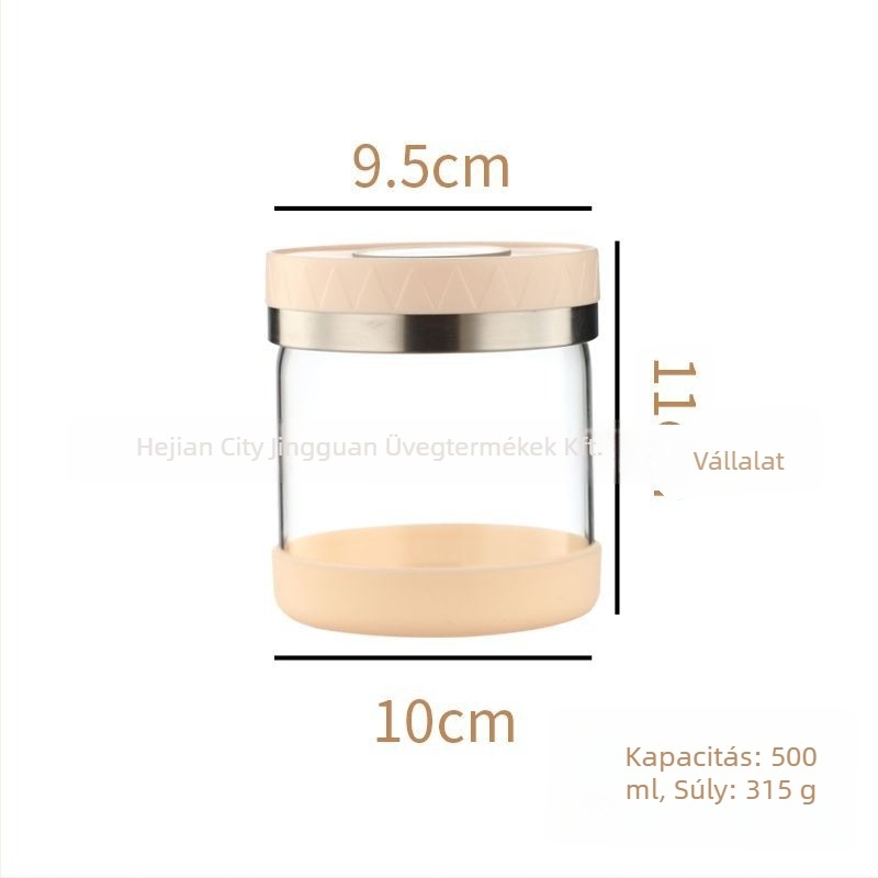 Crystal Can üveg élelmiszertároló edény fedővel, nedvességálló és zárható, 301-500 ml, mikrohullámú sütőben használható
