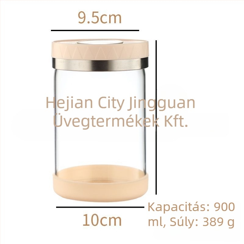 Crystal Can üveg élelmiszertároló edény fedővel, nedvességálló és zárható, 301-500 ml, mikrohullámú sütőben használható