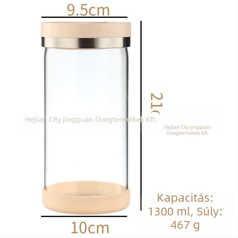 Crystal Can üveg élelmiszertároló edény fedővel, nedvességálló és zárható, 301-500 ml, mikrohullámú sütőben használható