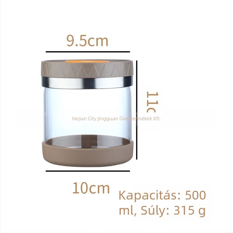 Crystal Can üveg élelmiszertároló edény fedővel, nedvességálló és zárható, 301-500 ml, mikrohullámú sütőben használható