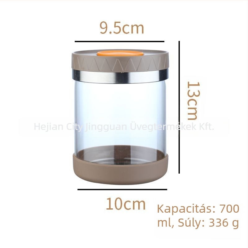 Crystal Can üveg élelmiszertároló edény fedővel, nedvességálló és zárható, 301-500 ml, mikrohullámú sütőben használható