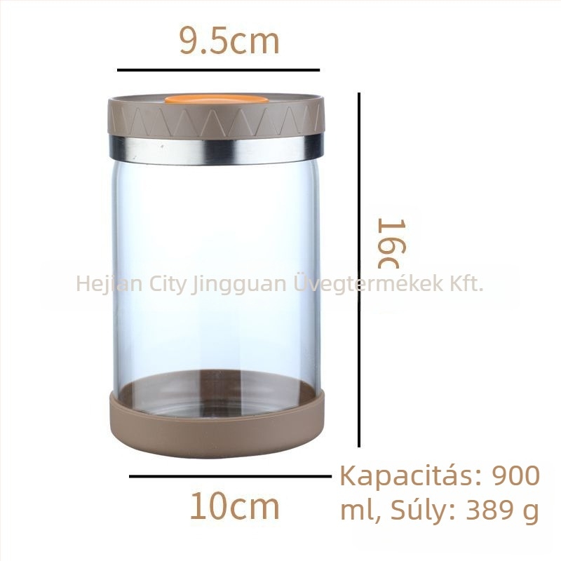Crystal Can üveg élelmiszertároló edény fedővel, nedvességálló és zárható, 301-500 ml, mikrohullámú sütőben használható