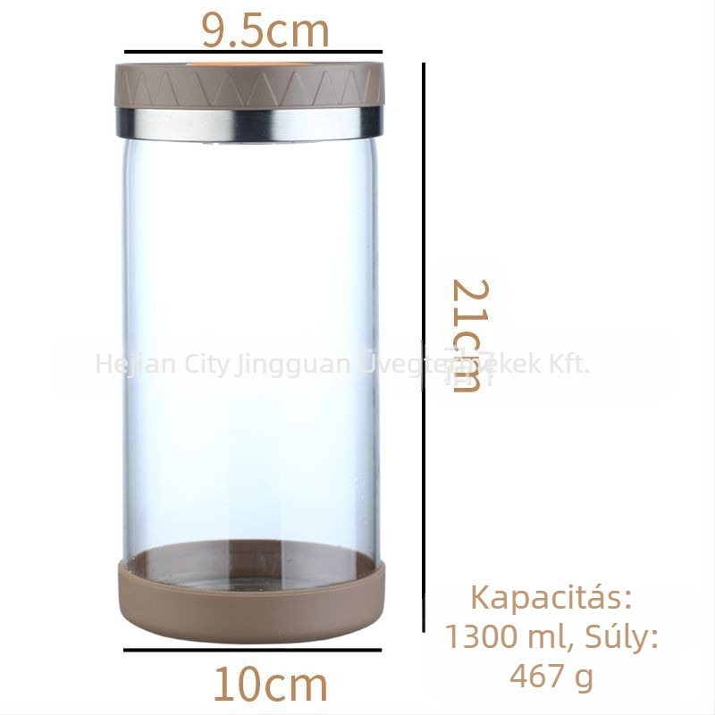 Crystal Can üveg élelmiszertároló edény fedővel, nedvességálló és zárható, 301-500 ml, mikrohullámú sütőben használható