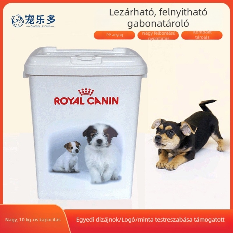Pet Ledo műanyag kutyaeledel-tároló, 10 kg, Flip-Top záródású, dupla fedél, nedvességálló