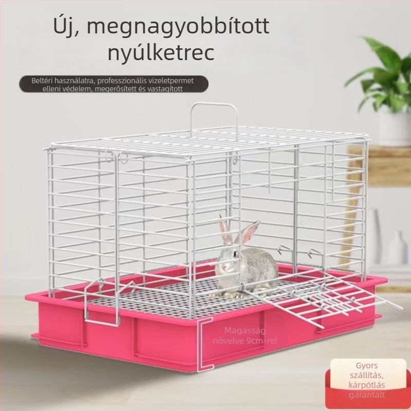 Nagy belső nyúlketrec, tágas kialakítással, vizeletfröccsenés elleni védelemmel, alkalmas tengerimalacok számára, beltéri használatra