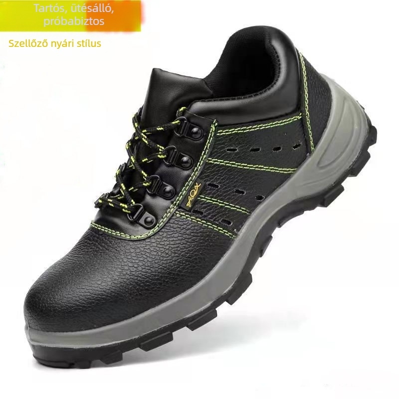 Férfi munkacipő – átszúrás elleni és ütés elleni védelem, marhabőr, középső felsőrész