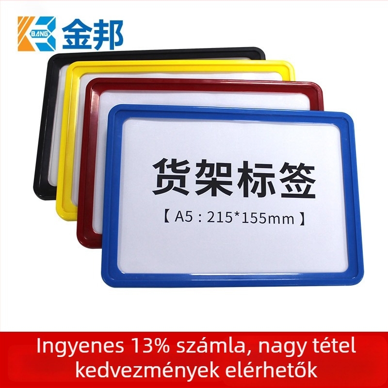 Mágneses címkekártya raktárpolcra - Shibang, PP anyag, egy mágneses alap