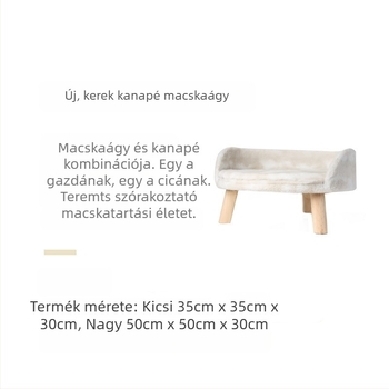 Nagy méretű fa alapú kisállatfészek macskáknak és kutyáknak – levehető és mosható