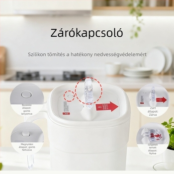 Állateledel tároló kanna – ABS anyag, kapacitás 4 L alatt, súly 0,65 kg