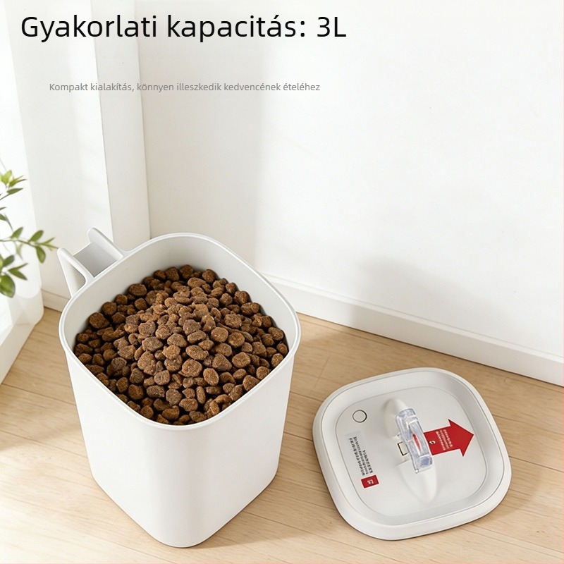 Állateledel tároló kanna – ABS anyag, kapacitás 4 L alatt, súly 0,65 kg
