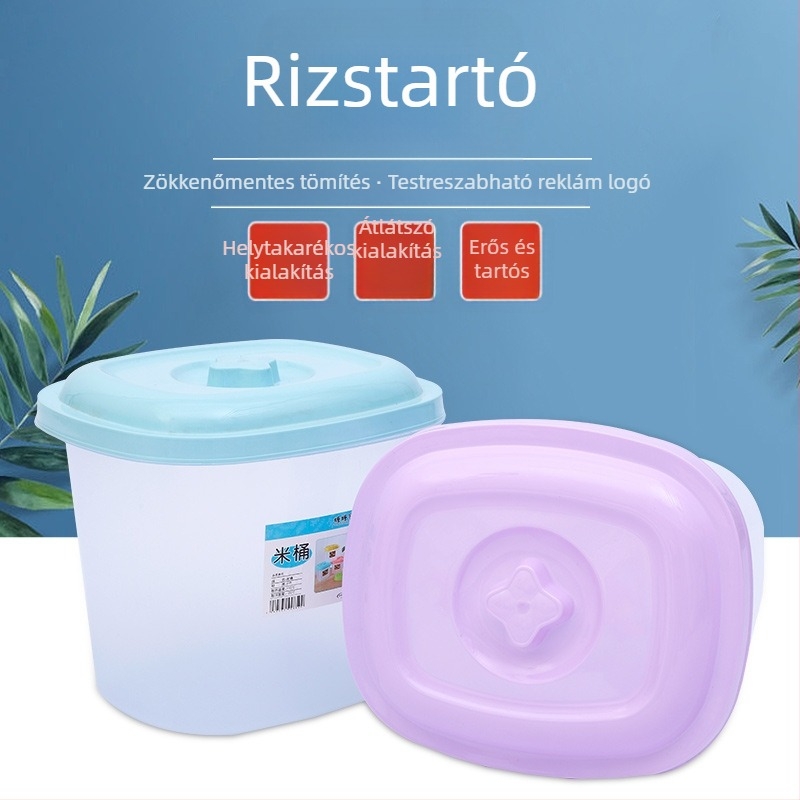 Családi rizstároló doboz, átlátszó, nedvességálló és rovarmentes
