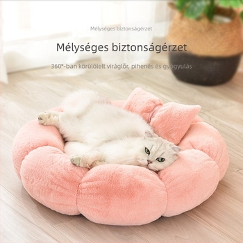Textilből készült háziállat fészek, pearl cotton töltettel, kutyáknak