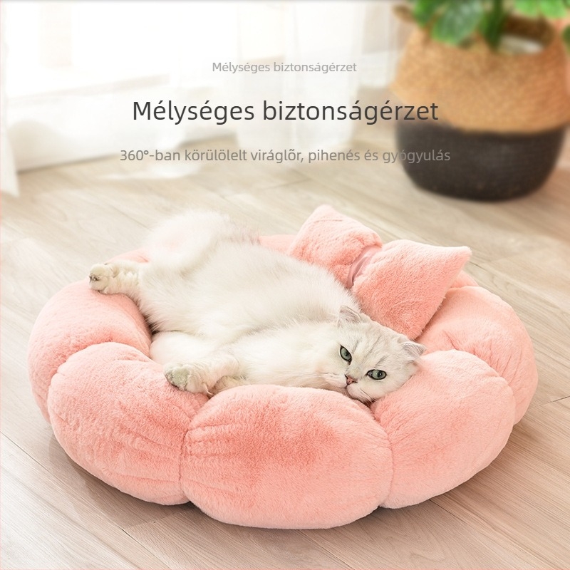 Textilből készült háziállat fészek, pearl cotton töltettel, kutyáknak