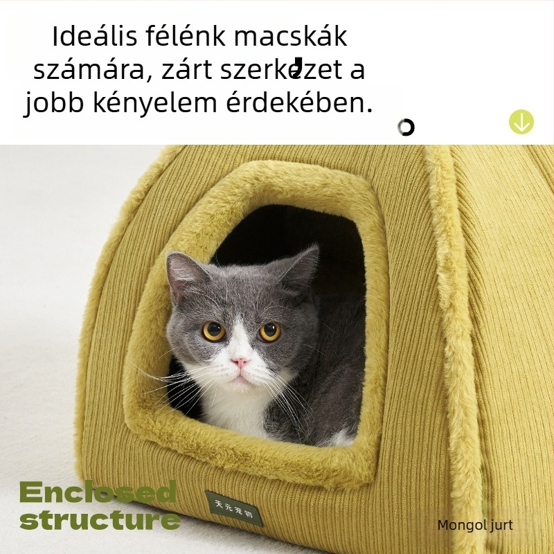 Tianyuan Háromszögletes Kisállat Fészek — Téli Meleg, Zárt Ágy Macskáknak és Kutyáknak