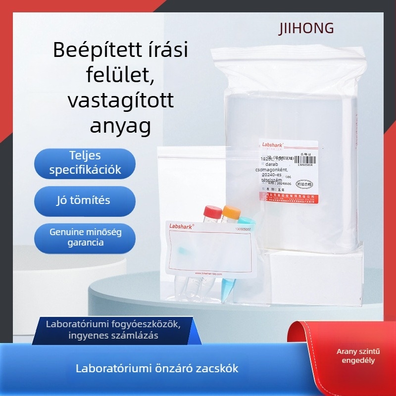 Laboratóriumi ziplock mintavételi zacskók, önzáródó, vastagított műanyag, kör alakú formájú, mindennapi használatra