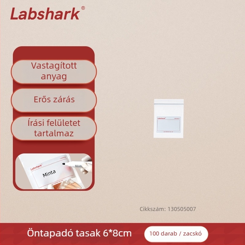 Laboratóriumi ziplock mintavételi zacskók, önzáródó, vastagított műanyag, kör alakú formájú, mindennapi használatra