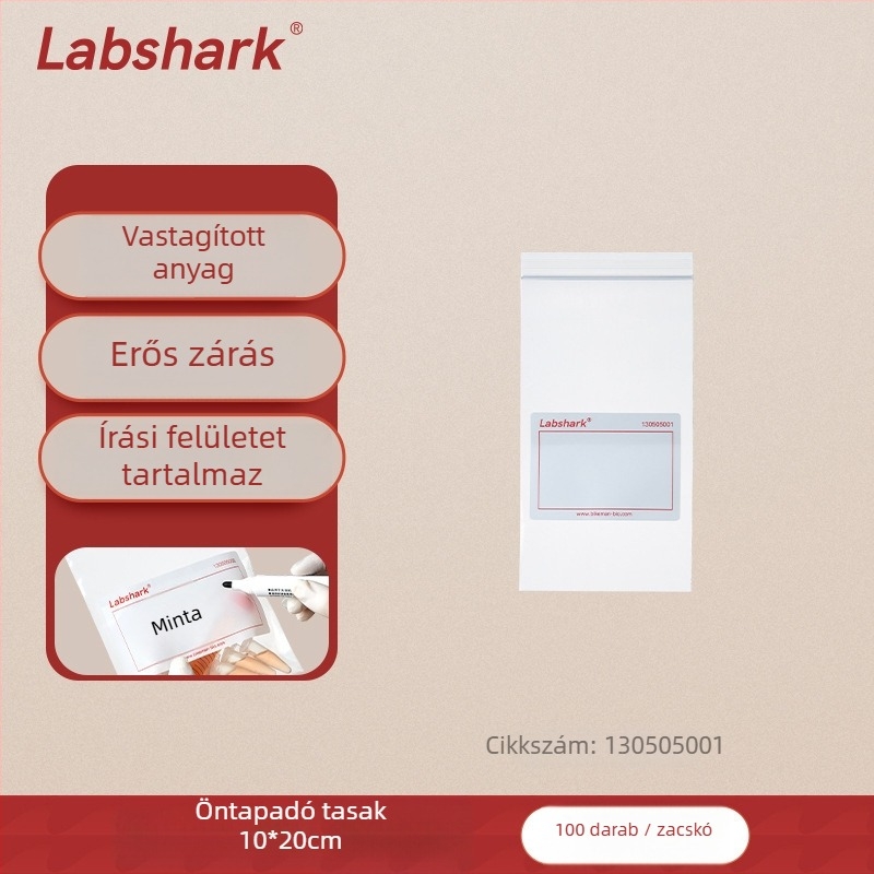 Laboratóriumi ziplock mintavételi zacskók, önzáródó, vastagított műanyag, kör alakú formájú, mindennapi használatra