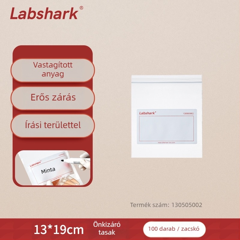 Laboratóriumi ziplock mintavételi zacskók, önzáródó, vastagított műanyag, kör alakú formájú, mindennapi használatra