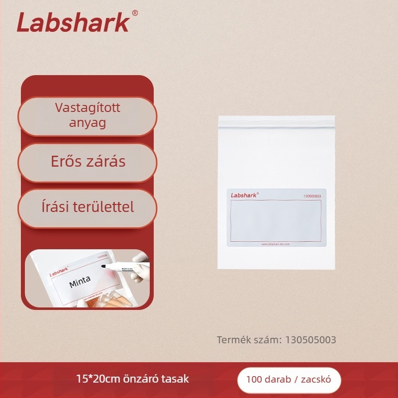 Laboratóriumi ziplock mintavételi zacskók, önzáródó, vastagított műanyag, kör alakú formájú, mindennapi használatra