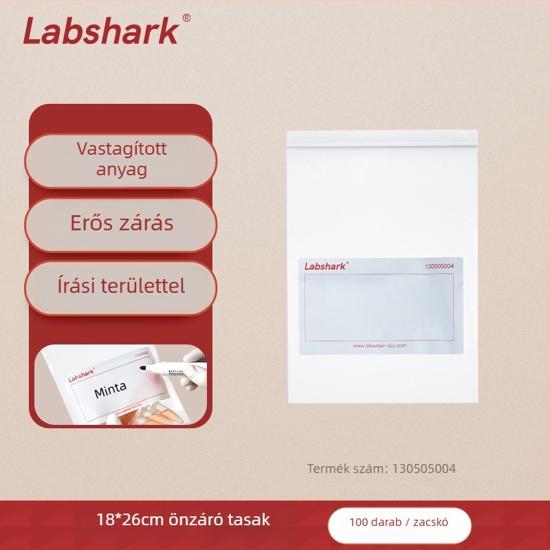 Laboratóriumi ziplock mintavételi zacskók, önzáródó, vastagított műanyag, kör alakú formájú, mindennapi használatra