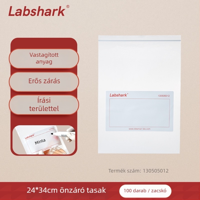 Laboratóriumi ziplock mintavételi zacskók, önzáródó, vastagított műanyag, kör alakú formájú, mindennapi használatra