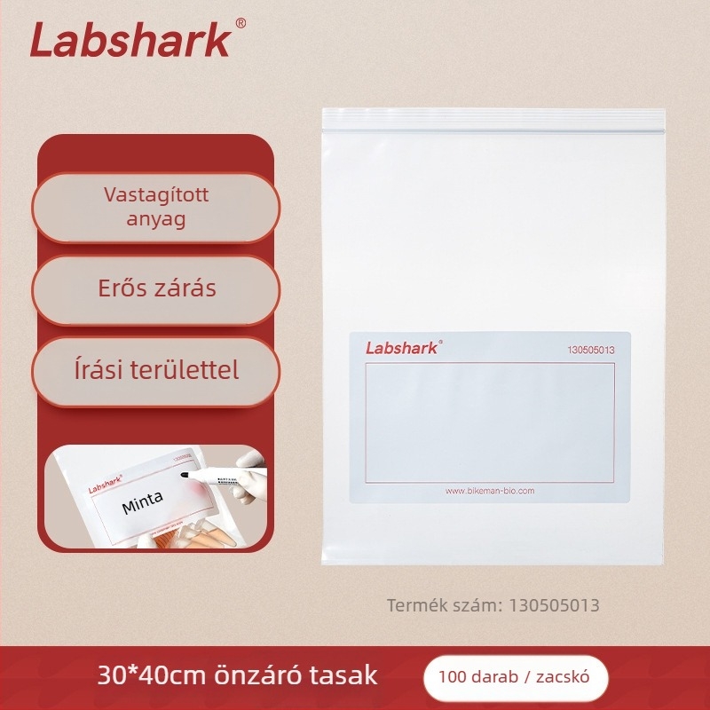 Laboratóriumi ziplock mintavételi zacskók, önzáródó, vastagított műanyag, kör alakú formájú, mindennapi használatra
