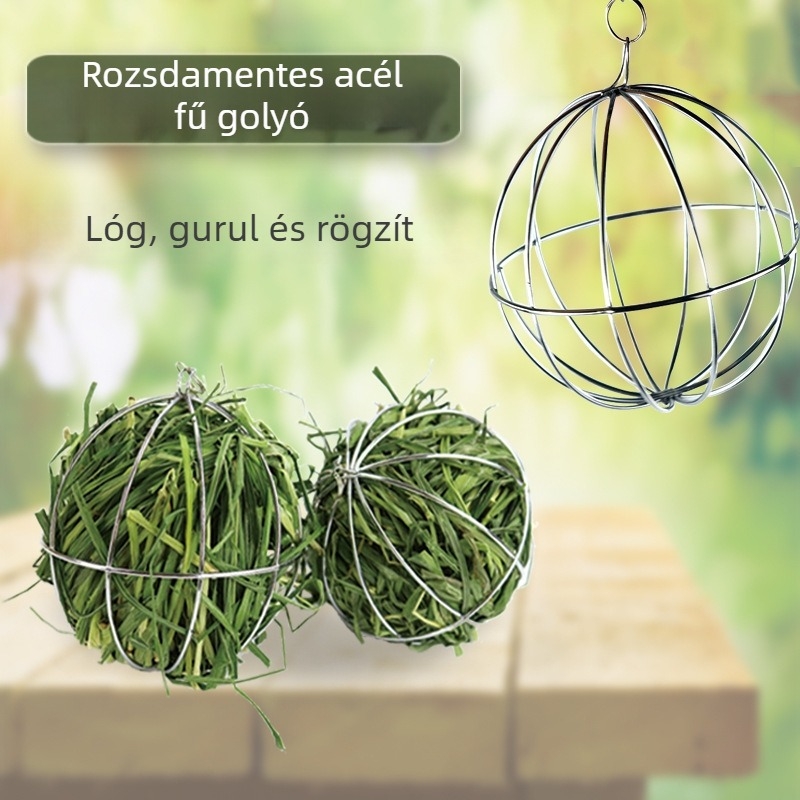 Háziállatok számára fűgolyó tartó — vasdrótból készült; márka Radish Valley; termékkategória: háziállatok fészek.