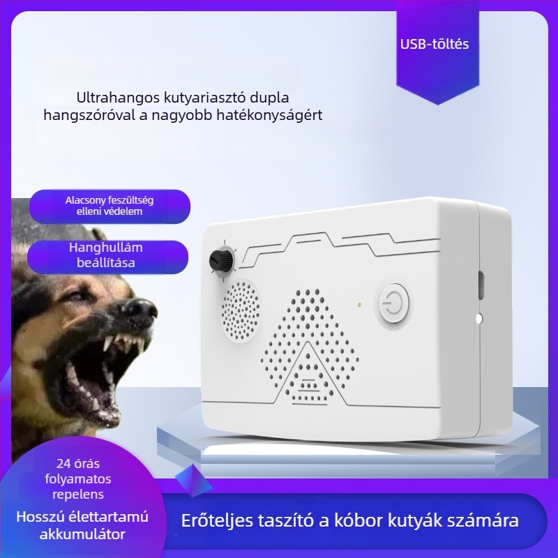 Autóhoz USB kutyariasztó, ultrahangos, műanyag, univerzális kompatibilitás