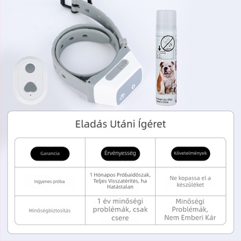 Töltővel feltölthető távirányítós spray elleni ugatást gátló eszköz kis- és közepes testű kutyáknak, univerzális kiképző eszköz a zavaró ugatás megelőzésére (Teddy)