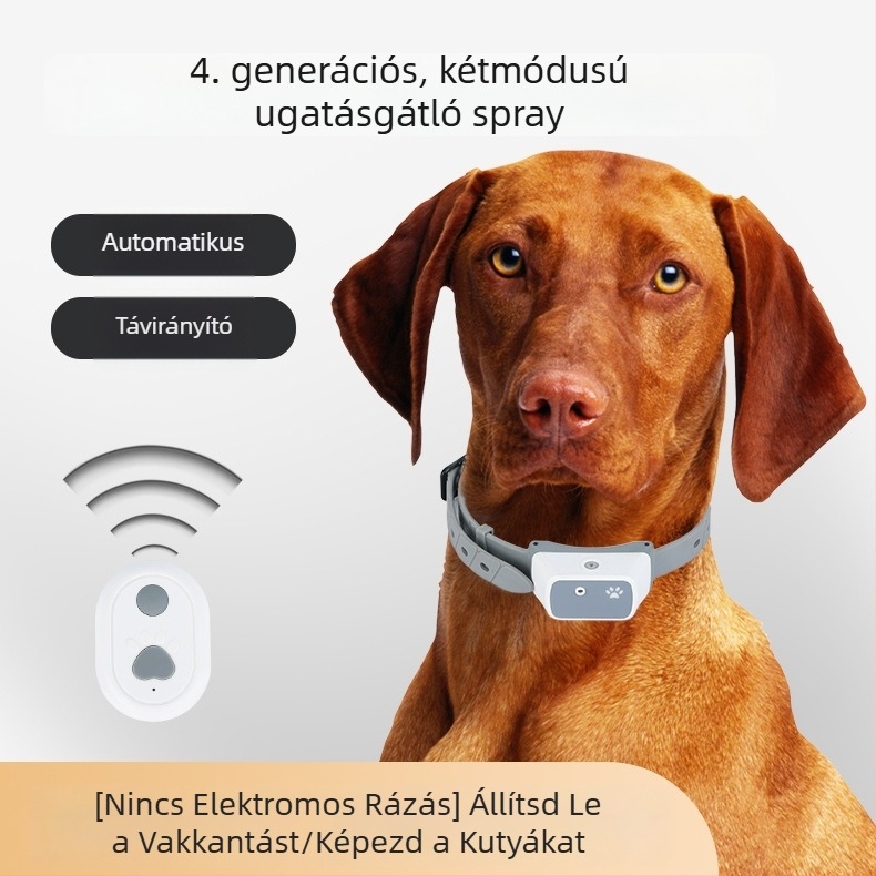 Töltővel feltölthető távirányítós spray elleni ugatást gátló eszköz kis- és közepes testű kutyáknak, univerzális kiképző eszköz a zavaró ugatás megelőzésére (Teddy)