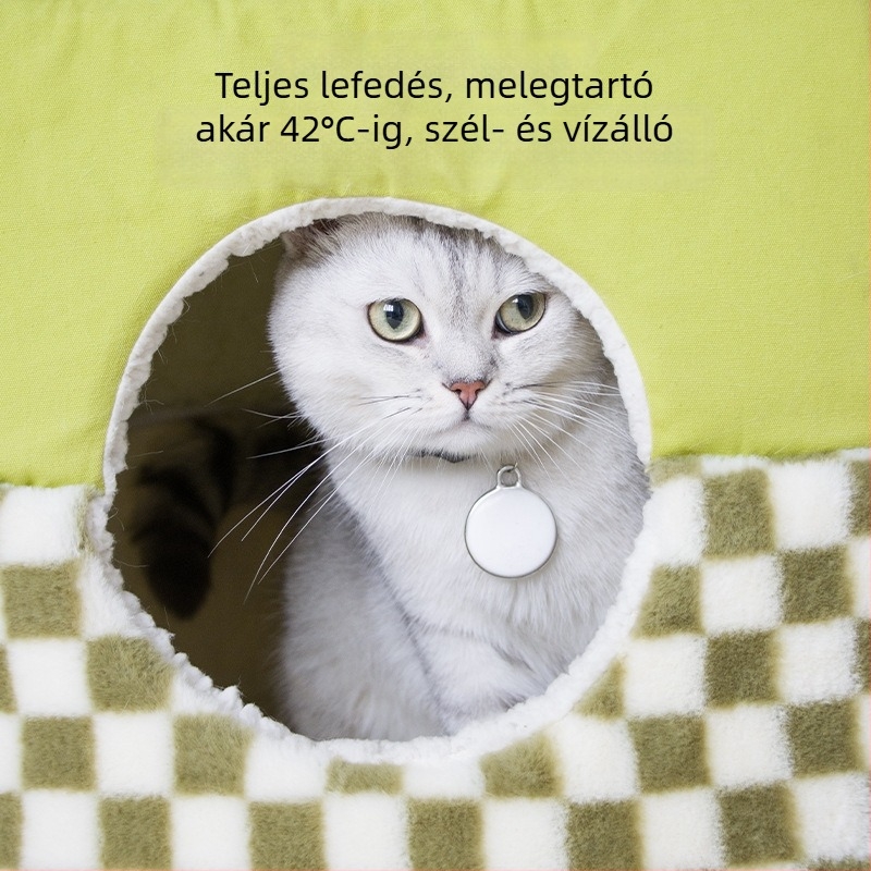 Pie cat Macskafészekágy – Nyúlfur, vászon és báránygyapjú, nyitott stílusú macskaágy
