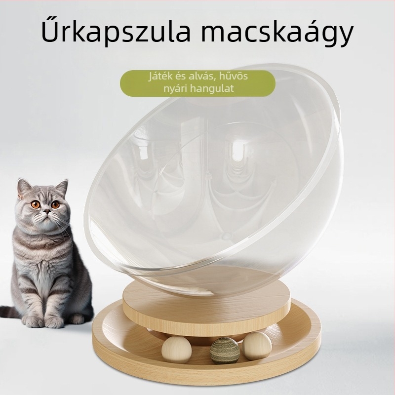 Minden évszakra alkalmas macska űrkapszula odú, átlátszó akril odú macskáknak