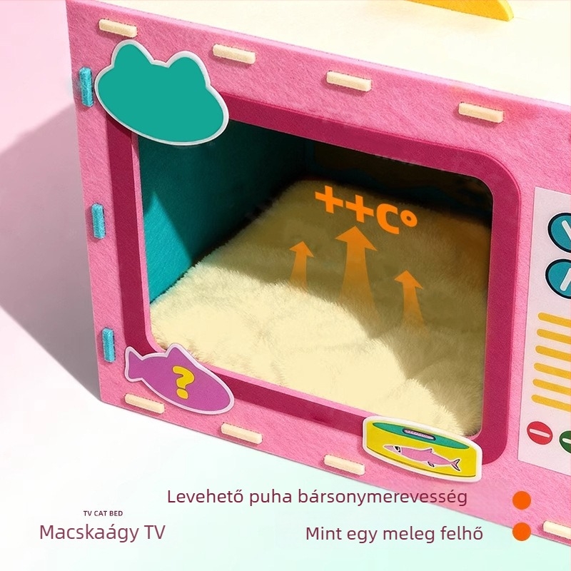 Filc macskafészek, félig zárt, téli vastagodított kivitel, melegen tartja