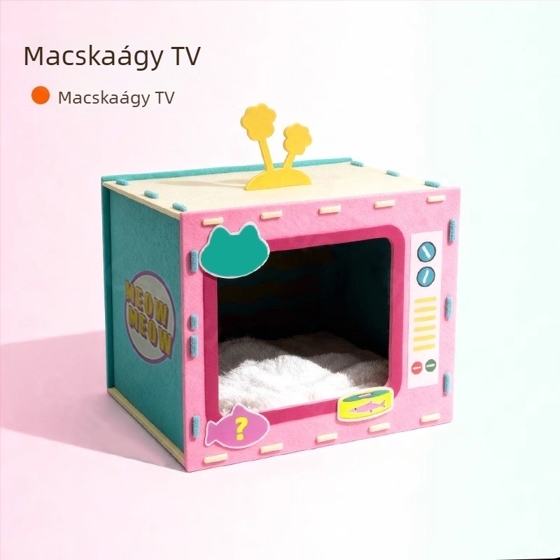 Filc macskafészek, félig zárt, téli vastagodított kivitel, melegen tartja