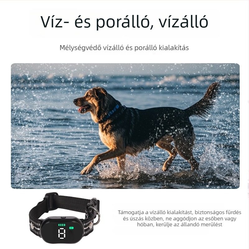 Távirányítós kutya-edző nyakörv, anti-ugatás, vibráció és elektromos sokk funkcióval, univerzális illeszkedés