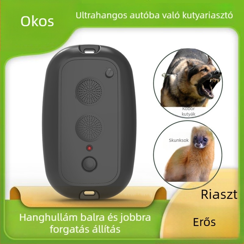 Ultrahangos autós riasztó, autóba szerelhető készülék vadmacskák és kóbor kutyák elűzésére