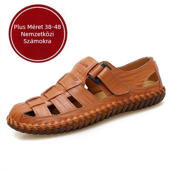 Férfi bőrszandál Velcro-záródással, légáteresztő, csúszásmentes