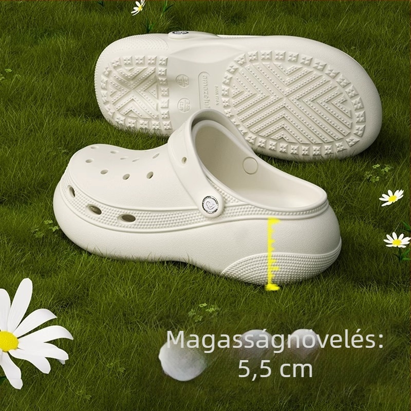 Amazelulu Női perforált papucsok, EVA felső és talp, 4–5 cm magasság-emelés, csúszásmentes