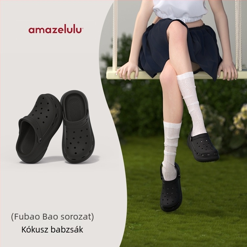 Amazelulu Női perforált papucsok, EVA felső és talp, 4–5 cm magasság-emelés, csúszásmentes