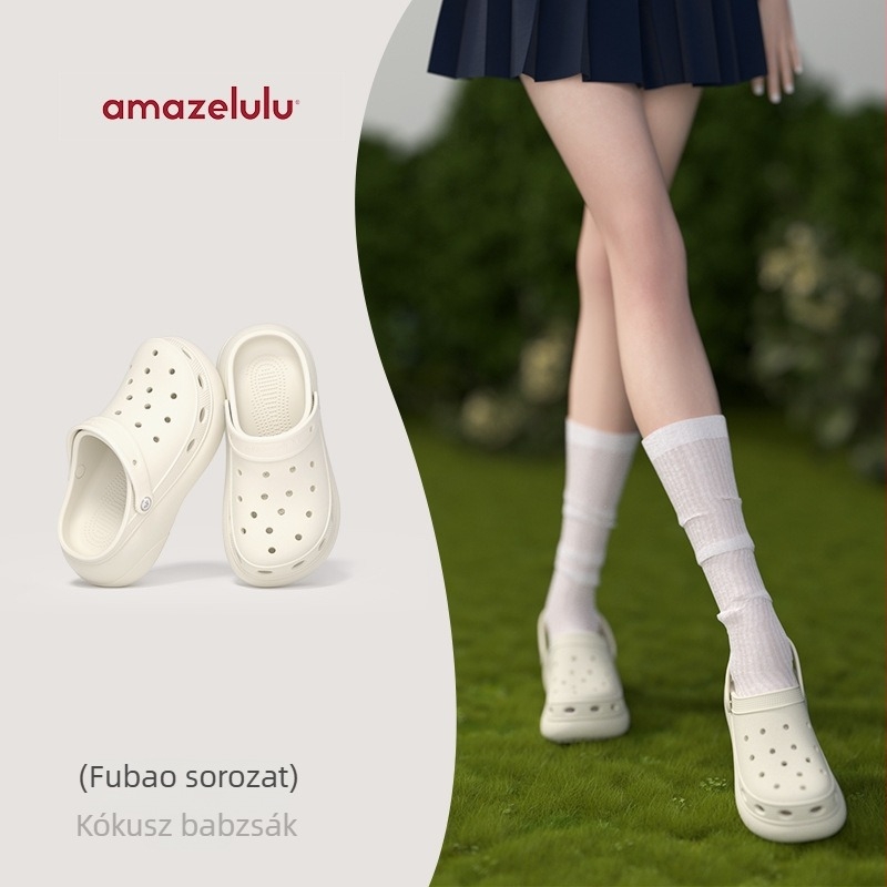 Amazelulu Női perforált papucsok, EVA felső és talp, 4–5 cm magasság-emelés, csúszásmentes