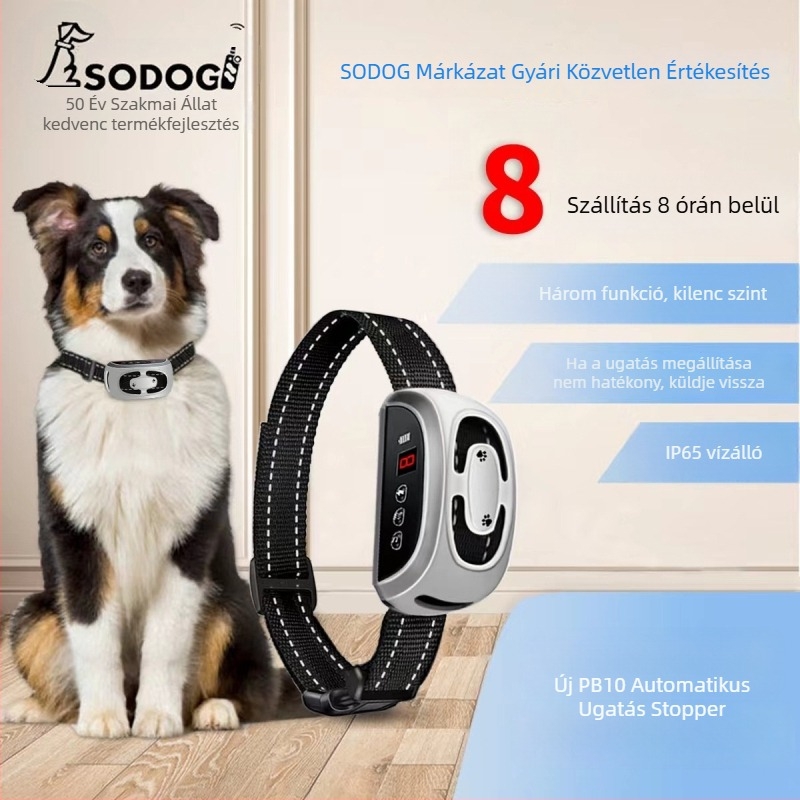 Kutyaugatás elleni gallér automata elektromos sokkolóval, intelligens vezérléssel — ABS anyag, Márka Cool, Kutyáknak megfelelő, Nem importált, Privát címkék elérhetők