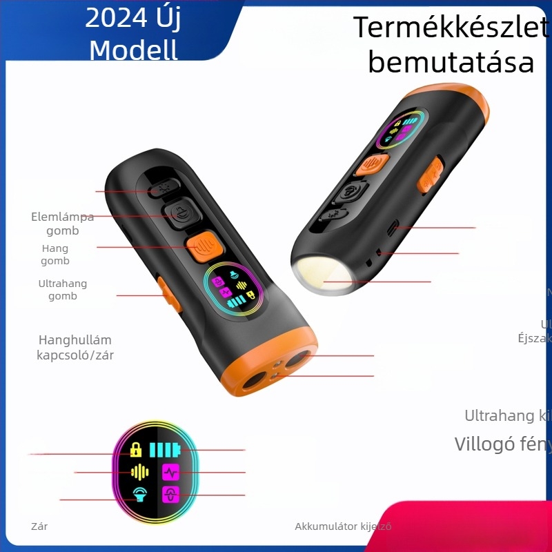 Aipaiduo ultrahangos kutyatréner, kézben tartható, kettős érzékelőfej, nagy teljesítmény, műanyag ház