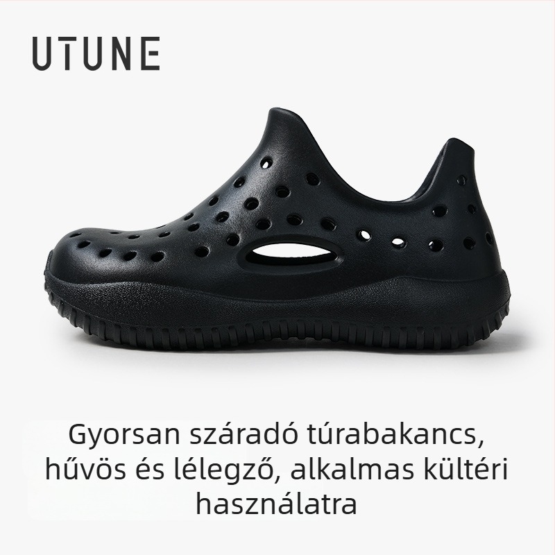 Uniszex slip-on EVA szandál, EVA felső és talp, 3–5 cm vastag talp, injektált öntéses gyártás, nyári utazásokhoz és strandra