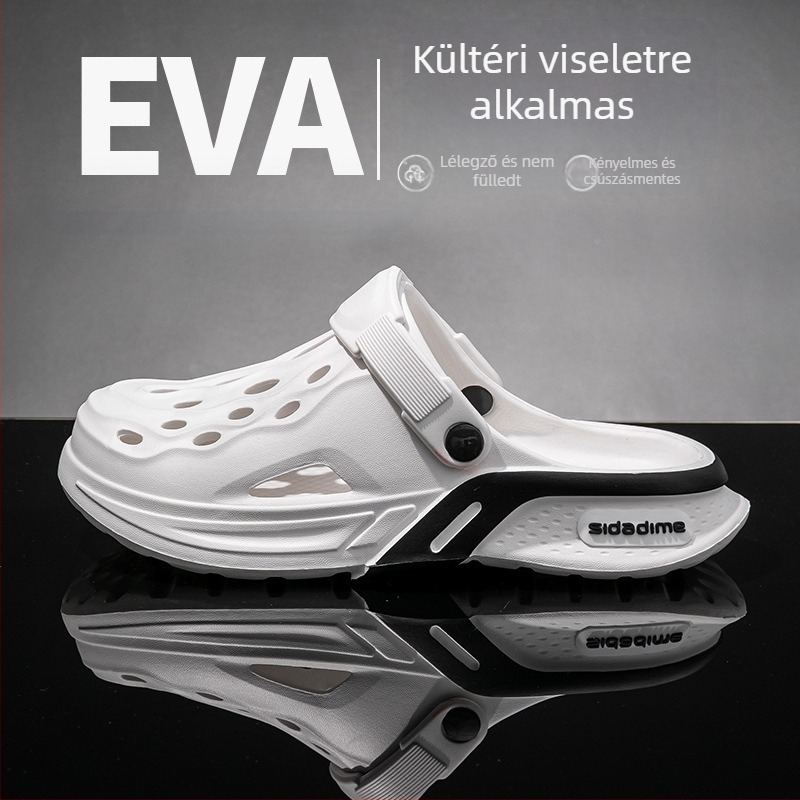 Férfi EVA perforált szandálok, csúszásmentes vastag talppal, nyári szabadtéri strandcipő