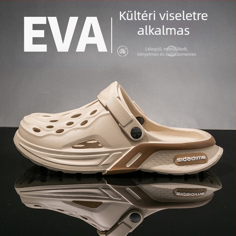 Férfi EVA perforált szandálok, csúszásmentes vastag talppal, nyári szabadtéri strandcipő