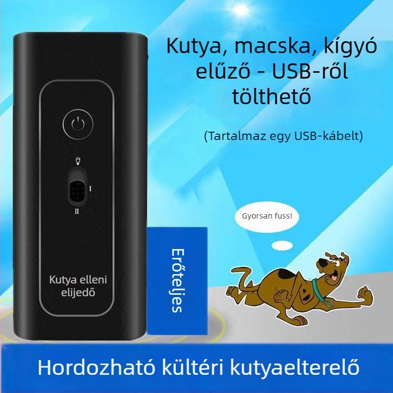 Ultrahangos kutyariasztó, újratölthető, nagy teljesítmény, ABS műanyag, általános használatra, Little moxa monkey
