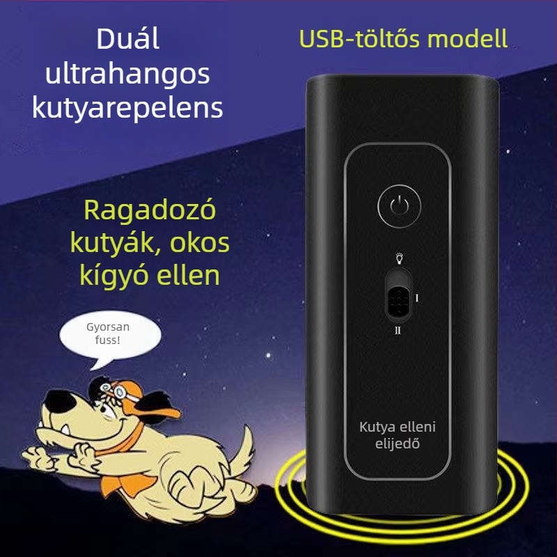 Ultrahangos kutyariasztó, újratölthető, nagy teljesítmény, ABS műanyag, általános használatra, Little moxa monkey